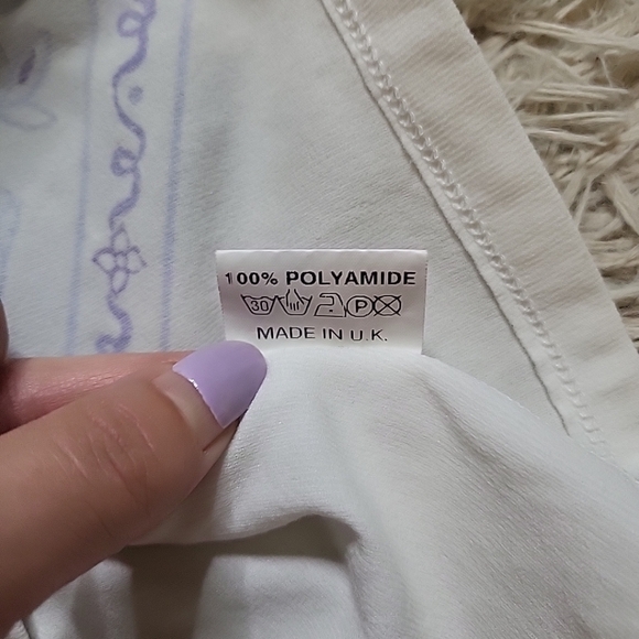 TFNC Paris London Y2K Style White Stretchy Sleeveless Tank Top Glittery Purple - Picture 5 of 10